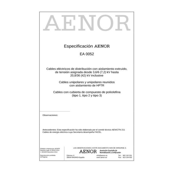 AENOR EA 0052
