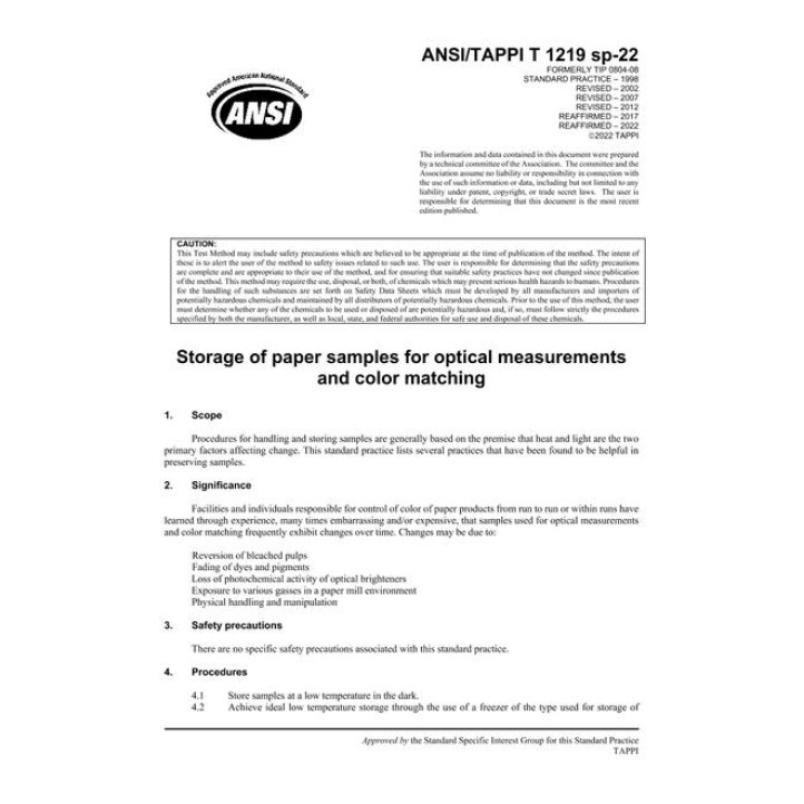 TAPPI T 1219 sp-17 (R2022)