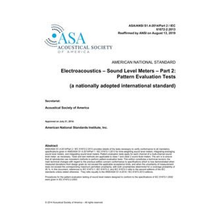 ASA S1.4-2014/Part 2 / IEC 61672-2:2013 (R2024)