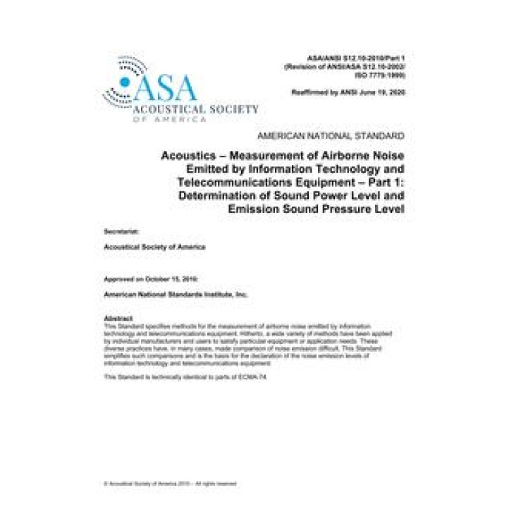 ASA S12.10-2010/Part 1 (R2020)