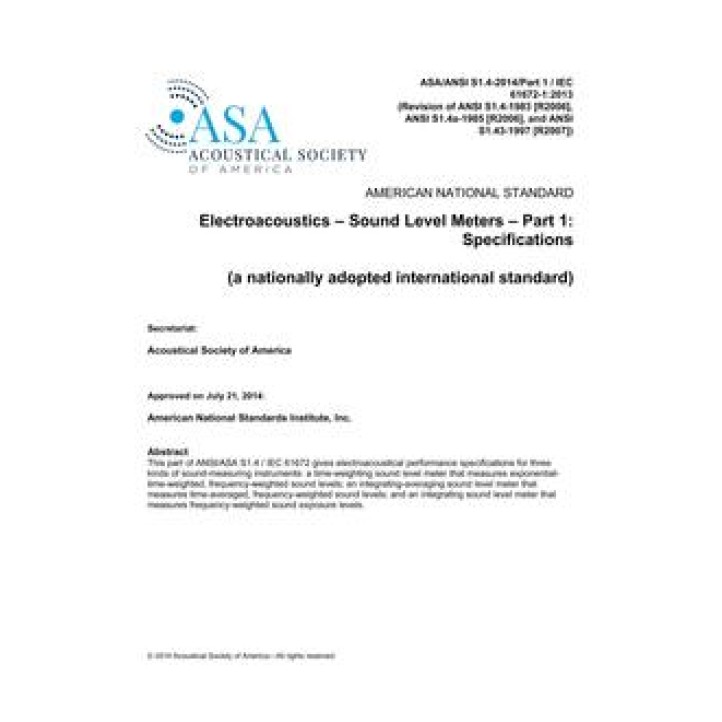 ASA S1.4-2014/Part 1 / IEC 61672-1:2013 (R2024)