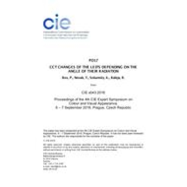 CCT CHANGES OF THE LED&#39;S DEPENDING ON THE ANGLE OF THEIR RADIATION (PO17, Pages 312-318)