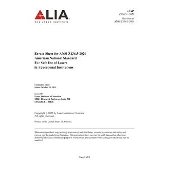 LIA Z136.5-2020 Errata 