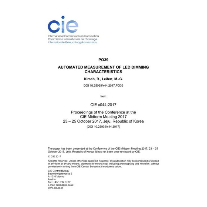 AUTOMATED MEASUREMENT OF LED DIMMING CHARACTERISTICS

 (PO39, 959-963)