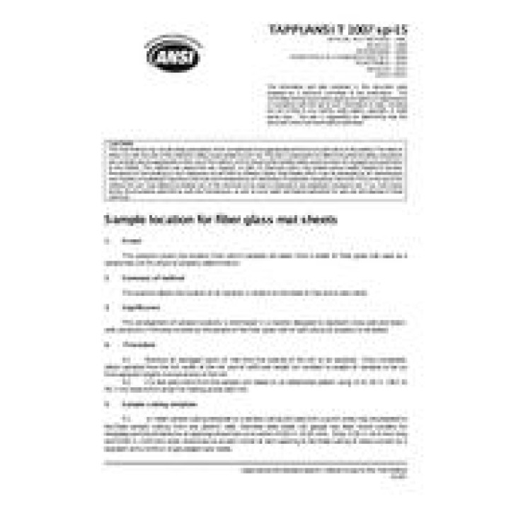 TAPPI T 1007 sp-15 (R2022)