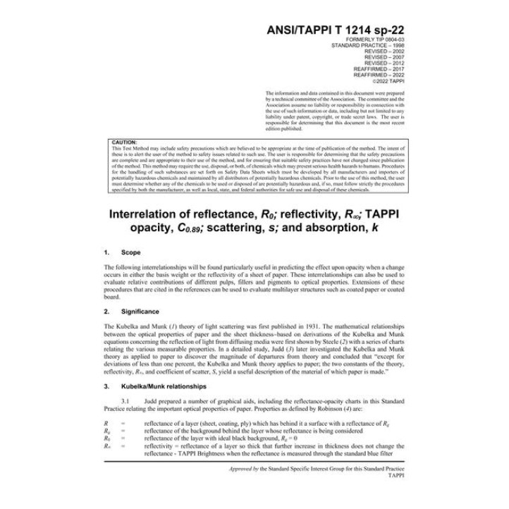TAPPI T 1214 sp-17 (R2022)