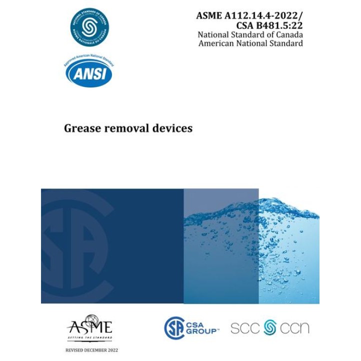 ASME A112.14.4-2022/ CSA B481.5:22