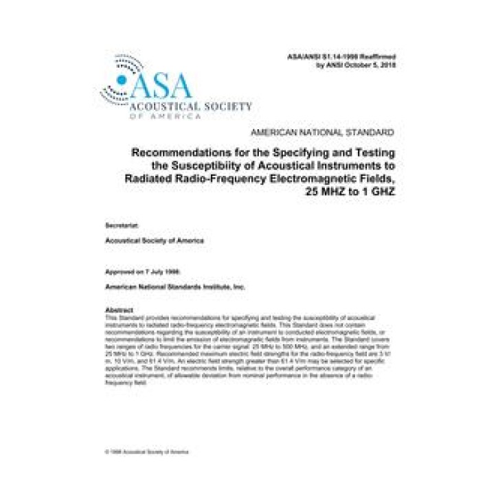 ASA S1.14-1998 (R2018)